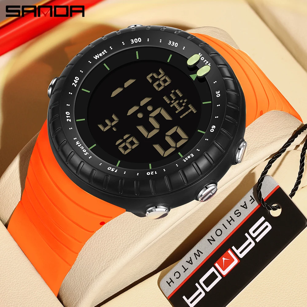 

SANDA Multifunction Electronic Watches Alarm Clock Waterproof LED Light Digital Watch reloj hombre Outdoor Sport Watch Men 6184