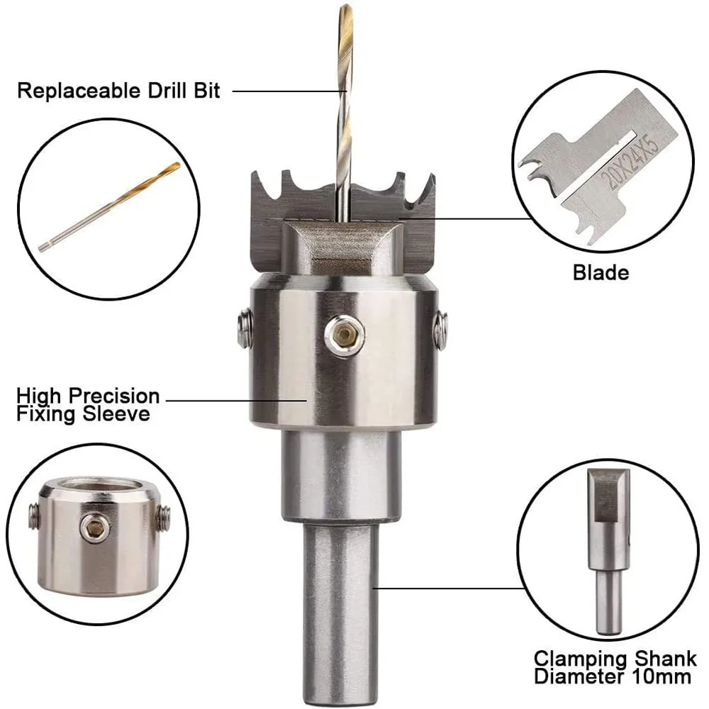 Set di punte per trapano ad anello da 30 pezzi, lame da 16-21mm punta per trapano ad anello in legno creatore di anelli in legno punta per trapano con perline in legno d'acciaio