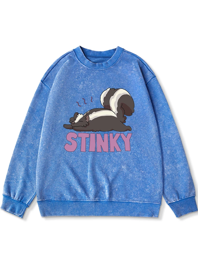 

Cute Sleeping Little Skunk Printing Women Washed Hoodies Fashion Comfortable Hoodie Warm Cotton Hoody Autumn Versatile Clothing