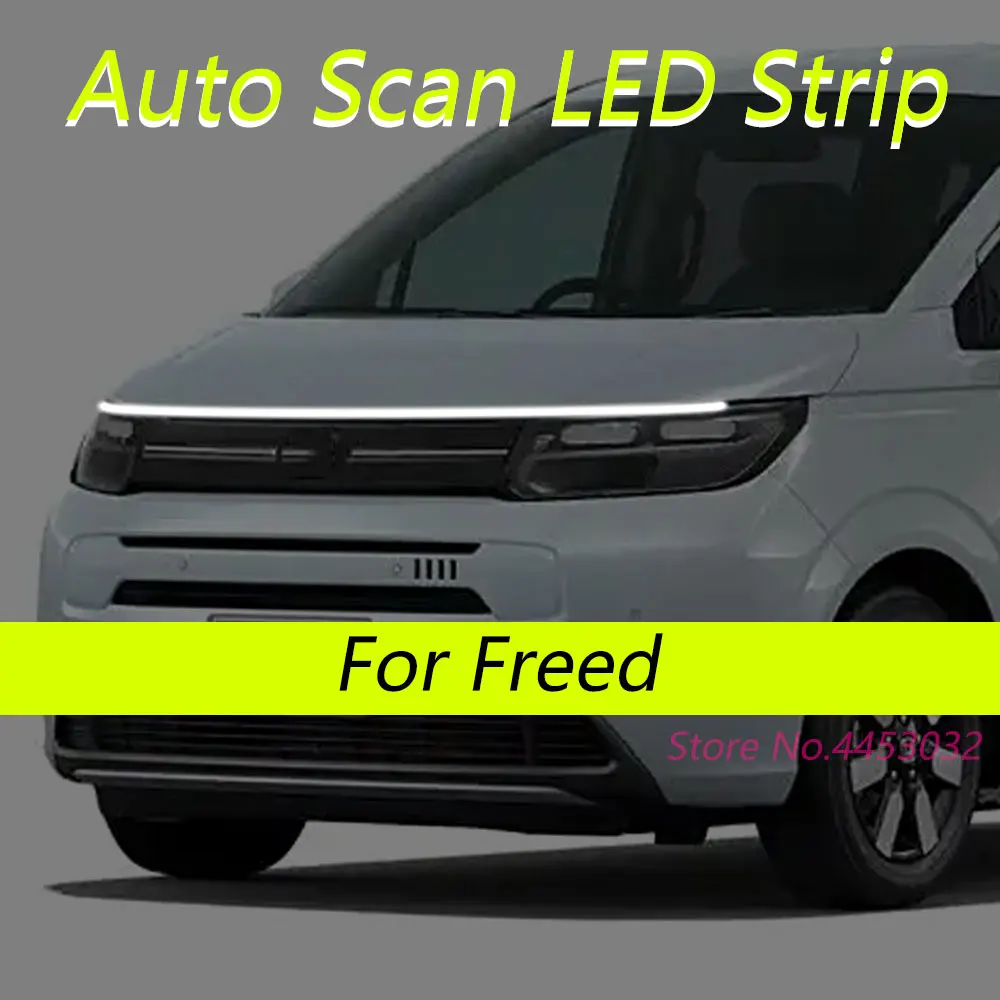 DRL Auto Scan Starting LED Strips For Honda Freed 2008-2025 Car Hood Light Flexible Headlights Welcome Light 59 Inch