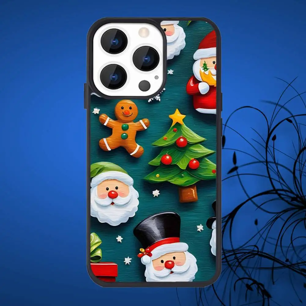 เคสโทรศัพท์ลายซานตาคลอสสำหรับคริสต์มาส สำหรับ iPhone 17,16,15,14,13,12,11,Plus,Pro,Max Mini รองรับการชาร์จไร้สายแบบแม่เหล็ก Magsafe