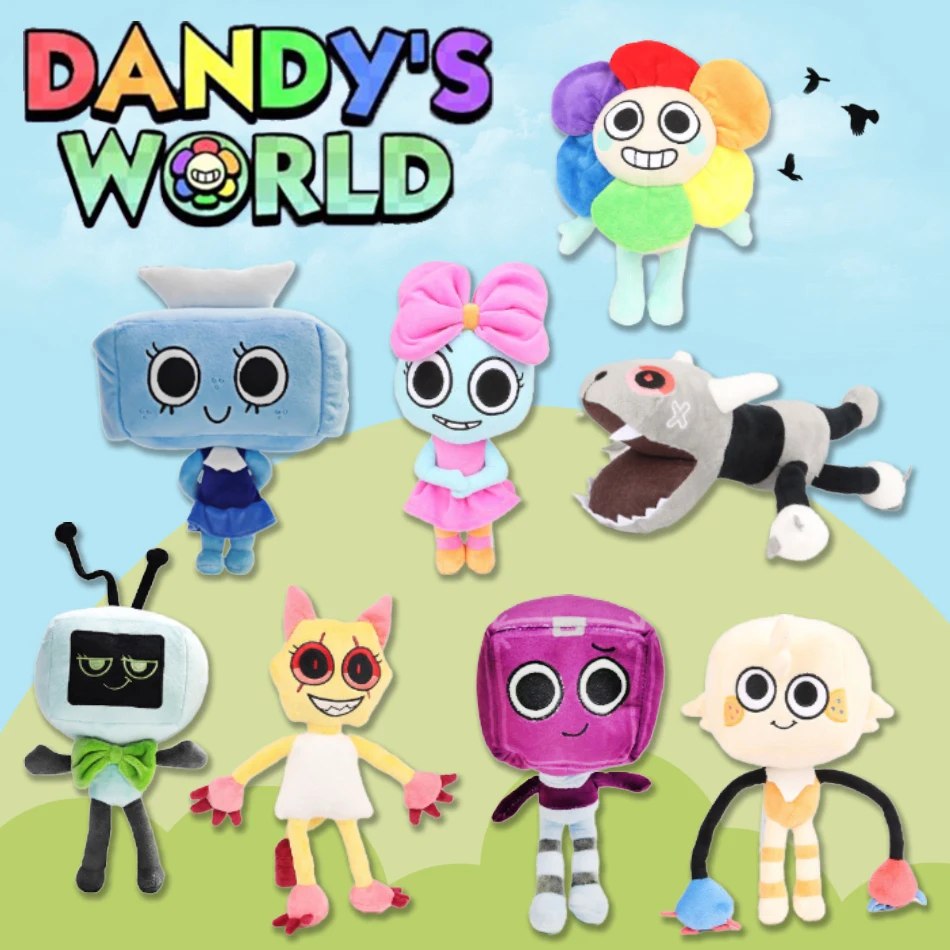 

New Dandy's World Plush Cute Dandy World Scrap Stuffed Horror Game Goob Pebble Plushie Soft Doll Kawaii Room Decor Toy Kid Gifts
