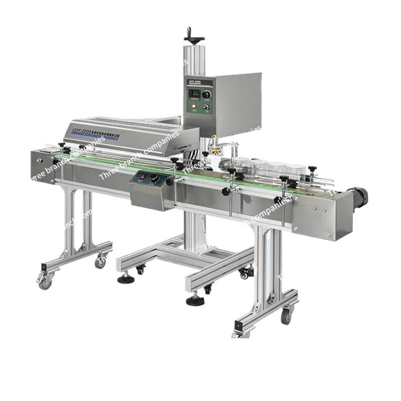 2200 Assembly Line Automatic Electro-Magnetic Induction Sealing Machine Plastic Glass Oil Bottle Aluminum Foil Sealing Machine