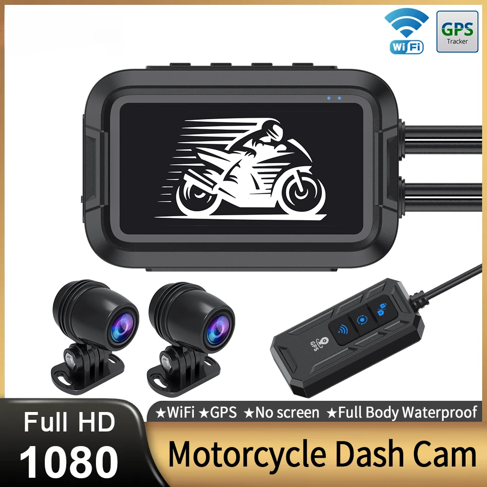 

Lens Motorcycle Recorder High-Definition 1080 Waterproof WiFi Mobile Phone Interconnection Front and Rear Dual Recording GPS