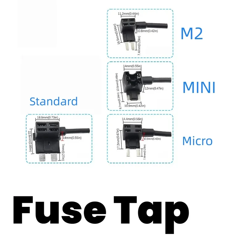Car Fuse Tap Adapter Add‑a‑circuit Fuse Holder Mini/Standard Micro2 Auto Fuse Tap Wire Harness For Car Circuit Modification