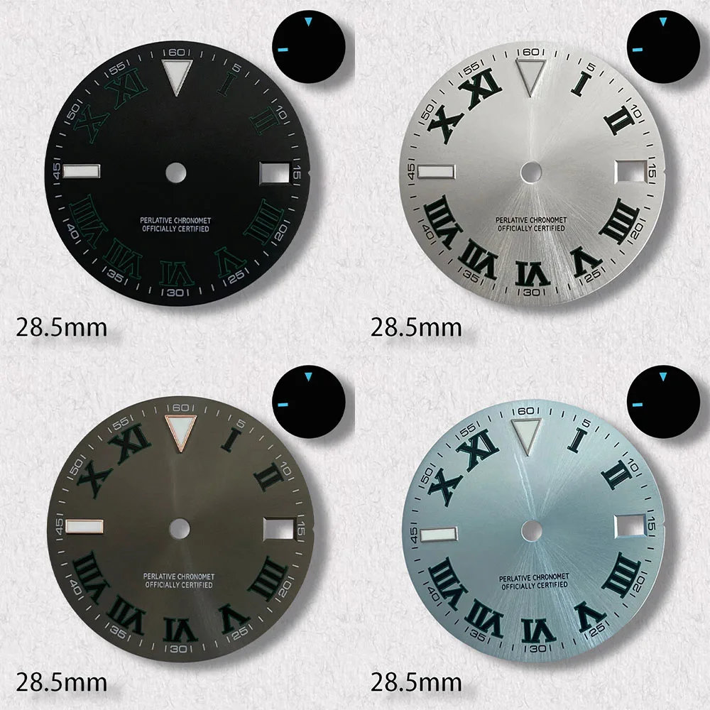 

High quality 31.8mm S logo meteorite dial suitable for NH35/NH36 Japanese movement C3 strong green luminous watch modificatio