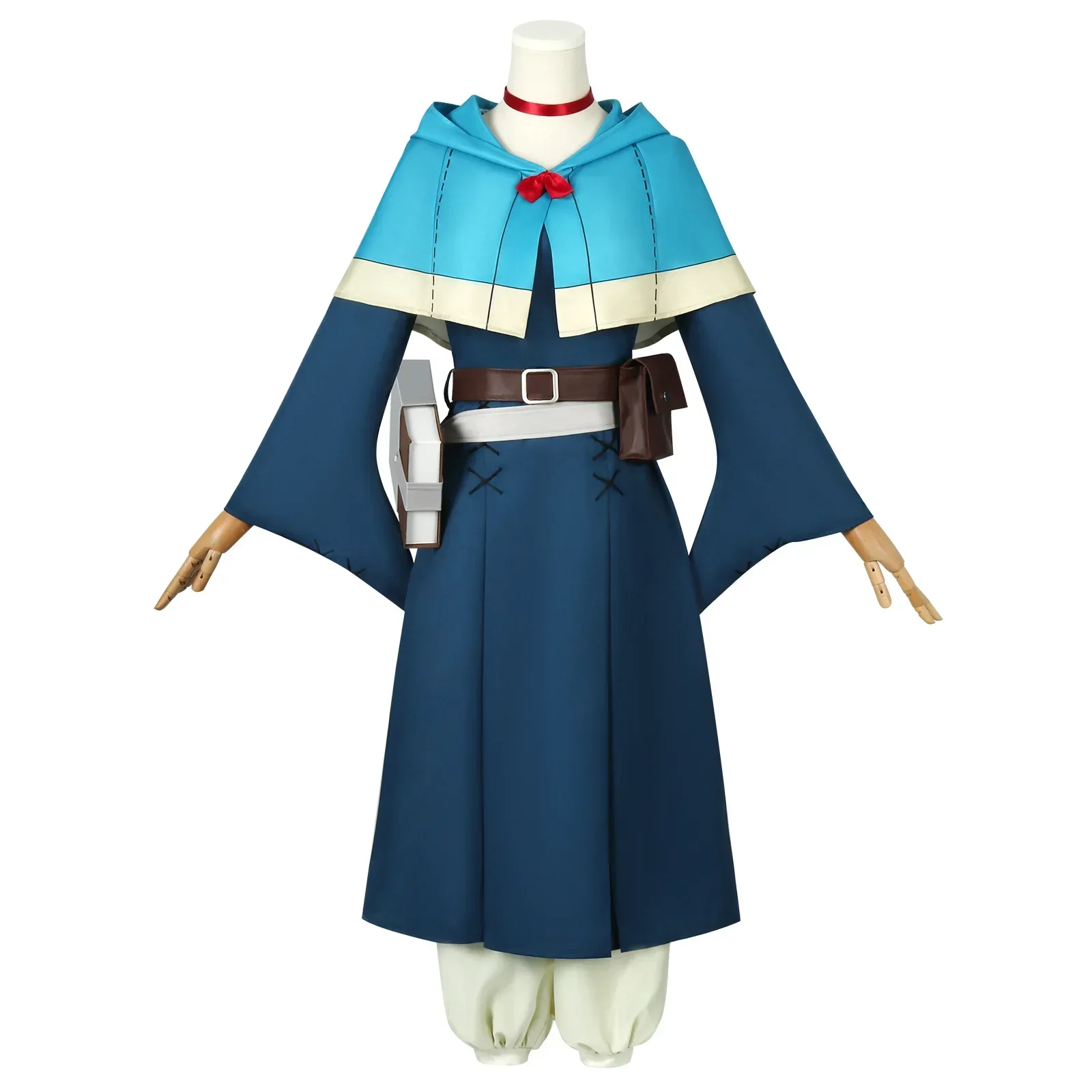 Marcille Donato Cosplay Costume Delicious in Dungeon Blue Outfit Shawl Elf Ear Halloween Party Role Play Uniform for Women Girls