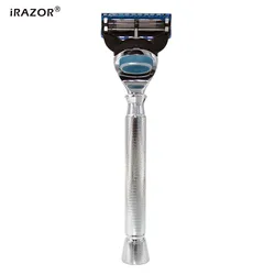 iRAZOR High Quality Safety Shaving Razor Stainless Steel Metal Handle Replaceable Blade Shaver Body Hair Removal Machine for Men