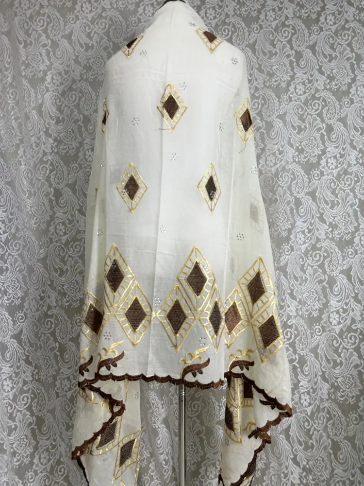 

Cotton African Muslim Dubai Floral Diamond Hijab Scarves Colorful Lace Ethnic Shawl Soft Embrodiery ethic for Summer