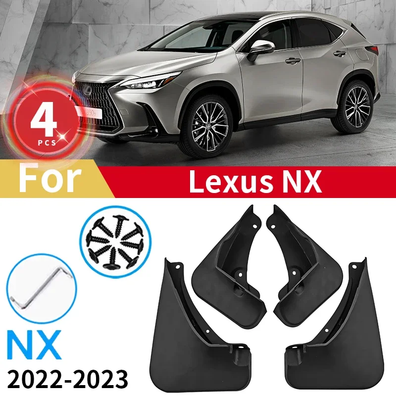 

4pcs Mud Flaps For Lexus NX NX260 NX350h 2022 2023 Fender Splash Guards MudFlaps Front Rear Mudguards Auto Car Accessories