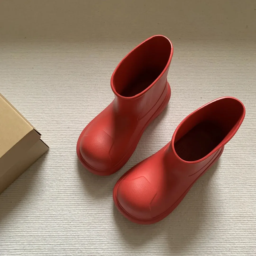 Thick soled anti slip rain boots for women, cute