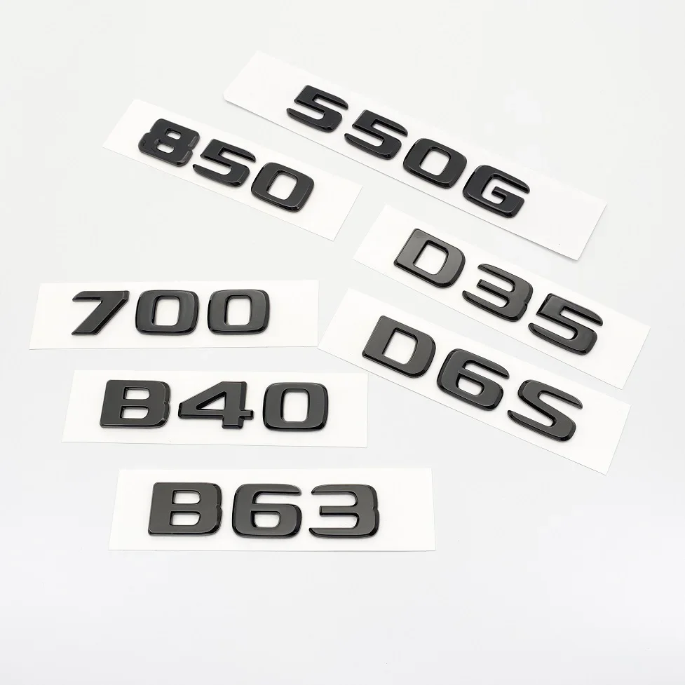 Glossy Black Letters 550G 4X4 850 550 D35 B40 D6S B63 Emblem for Mercedes Benz Brabus G Car Fender Trunk Rear W464 Logo Sticker