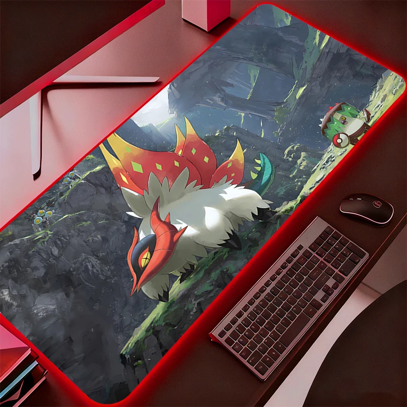 

Mouse Pad RGB Gamer Backlight Games Mouse Pad XXL Keyboard Pad Large Mousepad LED Pokemon Pikachu Gaming Desk Mat