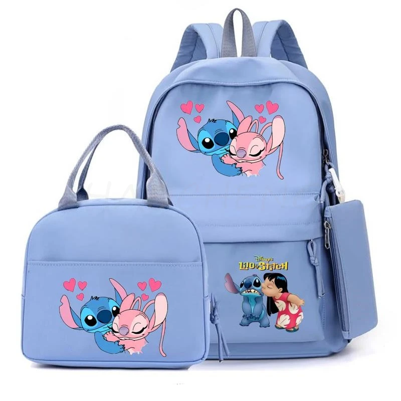 Backpack Sets Lilo And Stitch 3Pcs/set Kid Girl Child Schoolbag Backpack Schoolbag Cool Waterproof  Student School Bag Lunch Bag