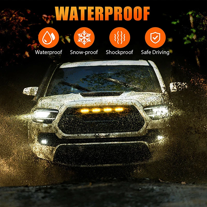 Universal LED Auto Lichter Front LED Grille Lichter Mit Kabelbaum Eagle Eye Lampe Für Pickup Off-Road SUV Ford Toyota auto Zubehör – Detail 5