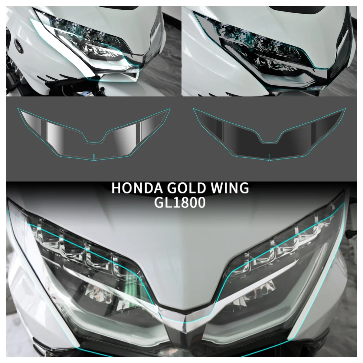 

For Honda Gold Wing 1800 GL1800 Headlight Protection hyaline Glass Motorcycles Resist Film Headlamp Protective Cover 2018-2024