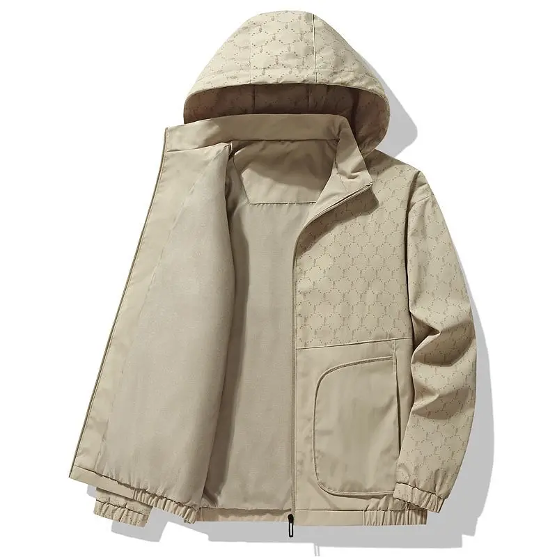 Spring and Autumn Men's Trend Loose Casual Hooded Fashion Versatile Jacket Men's Clothing