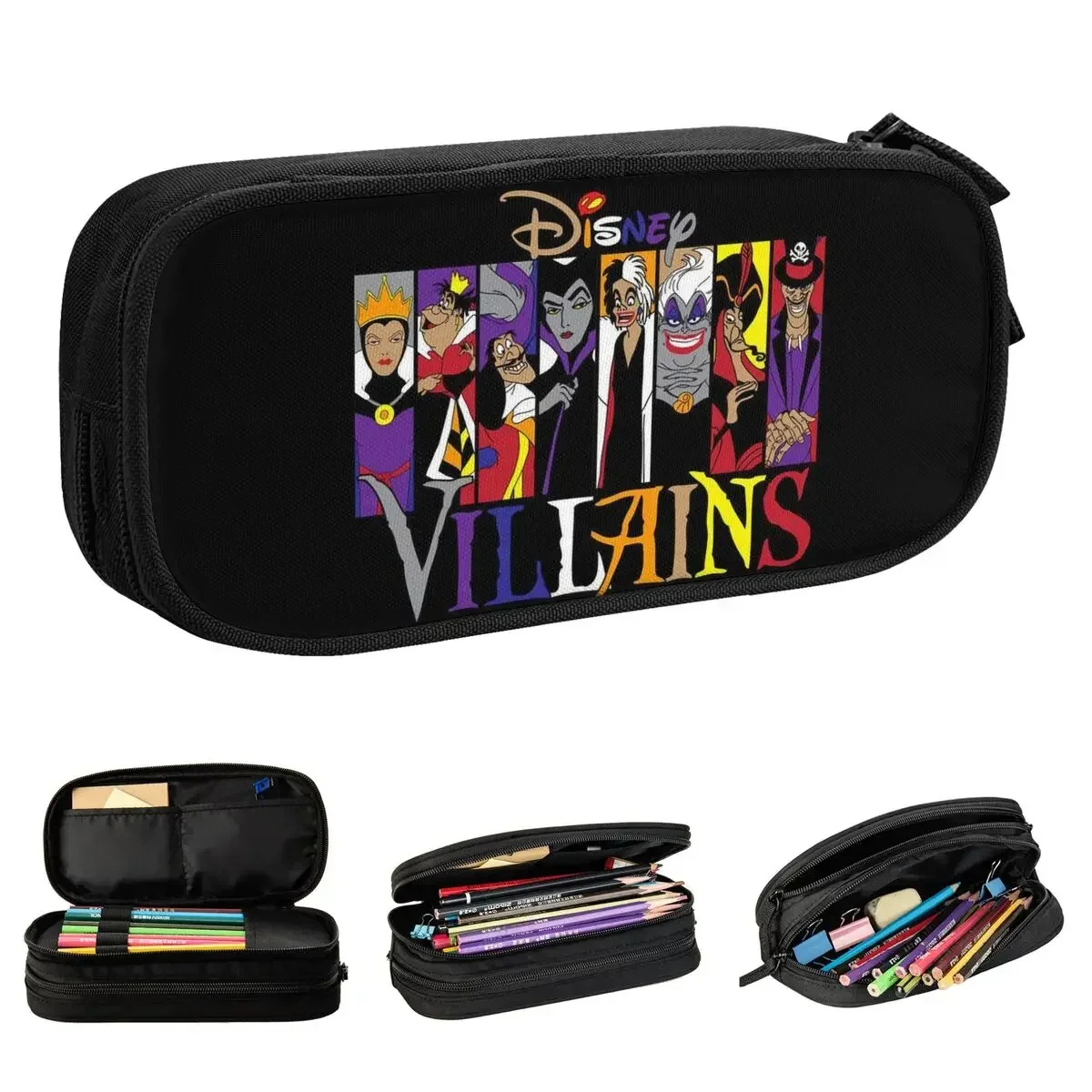 

Maleficent Evil Queen Villains Cartoon Pen Box Double Layer Large-capacity School Accessories Funny Pencil Box Suprise Gift