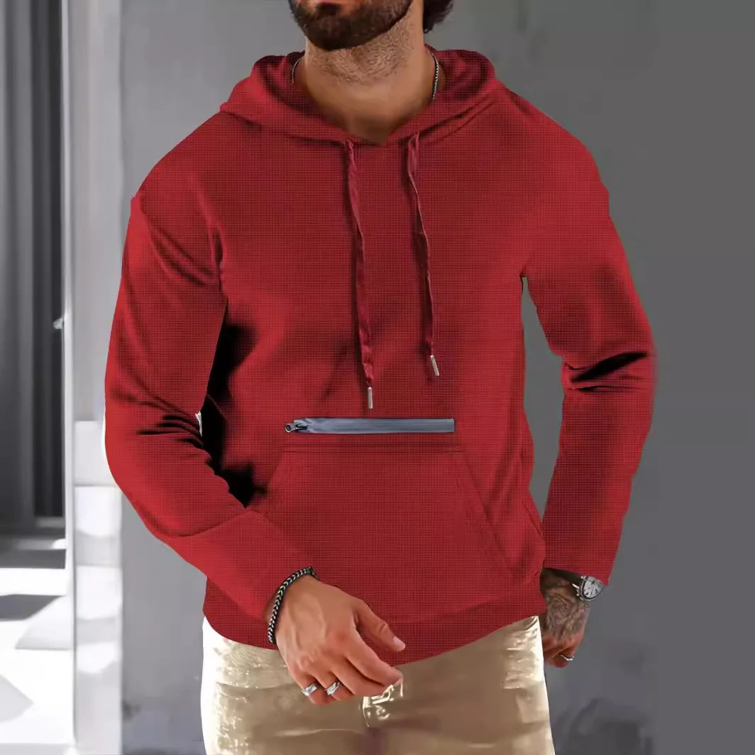 New Waffle Sports Sweater Zipper Drawstring, This Classic Model Is Factory Direct Sales, Spot First Delivery