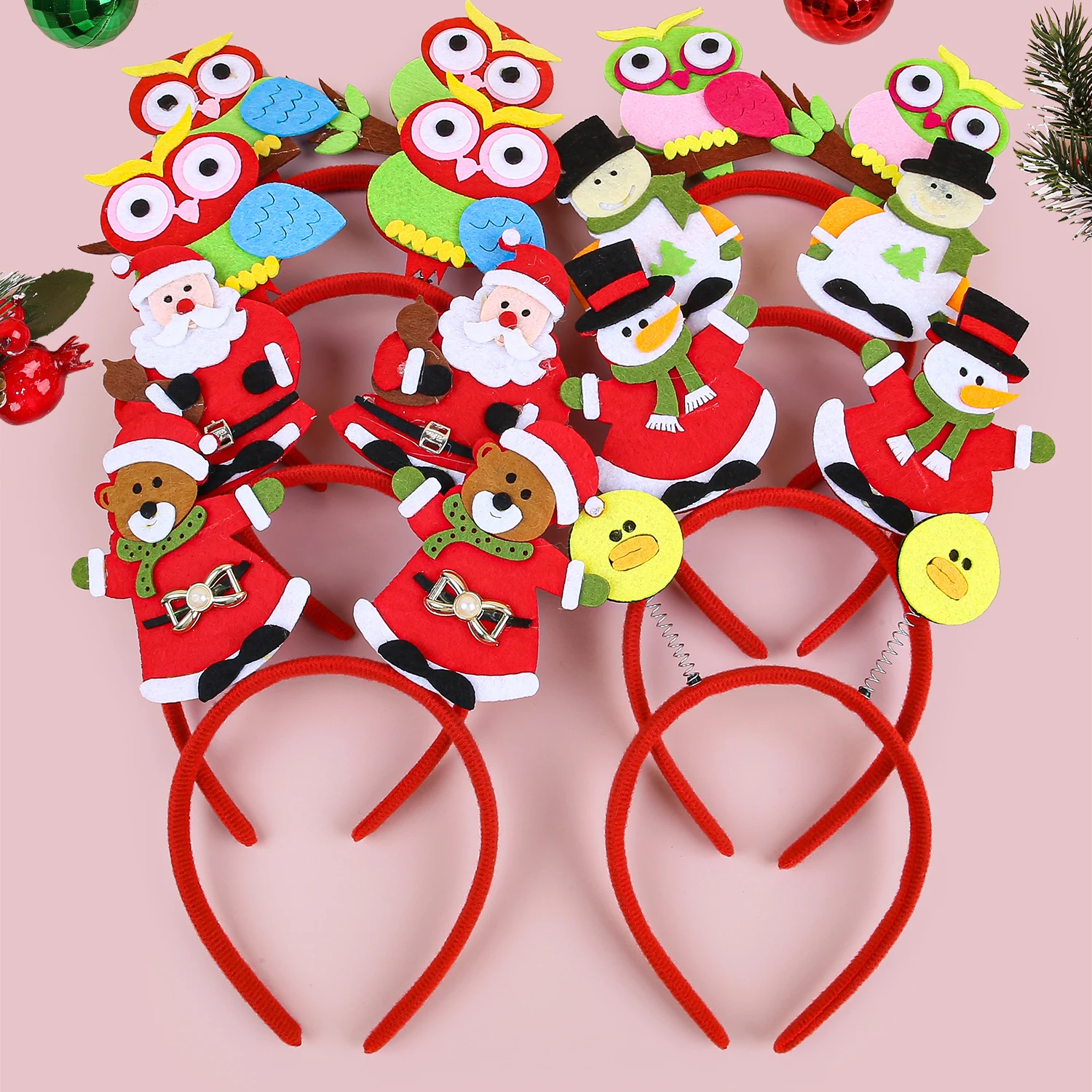 Christmas Headband Santa Claus Owl Christmas Hairband Happy New Year Photo Props Merry Christmas Decor for Kids Hair Accessories