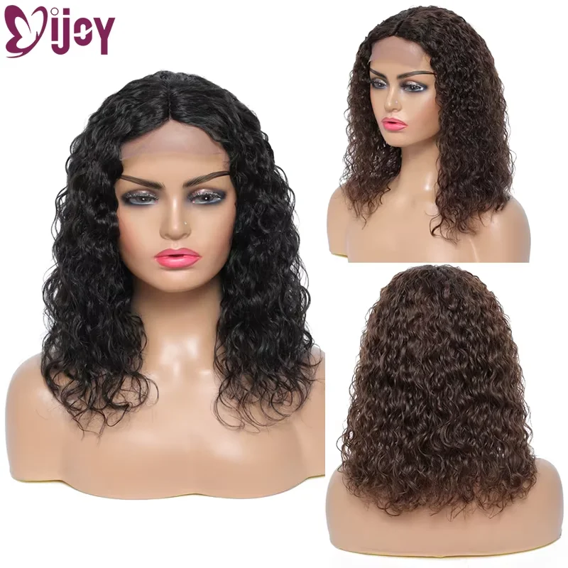 

Kinky Curly Lace Closure Wig Brazilian Natural Human Hair Wigs For Black Women Middle Part Lace Wig Remy Curly Hair Wig IJOY