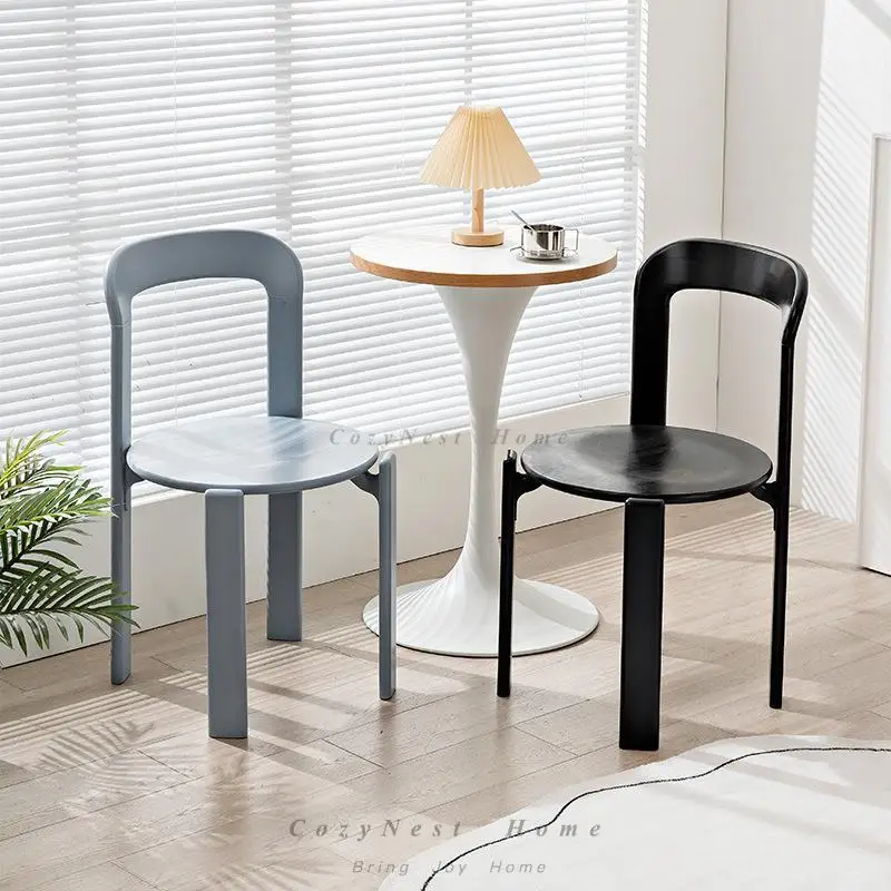 For solid wood dining chairs, modern simple household dining tables and chairs, small apartment stackable dining room color