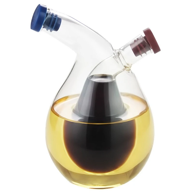 Dispensador de aceite dos en uno para cocina A93Z, diseño de vinagre, vinagrera, lata de oliva, vertedor de aceite de calidad, botella dispensadora de condimentos