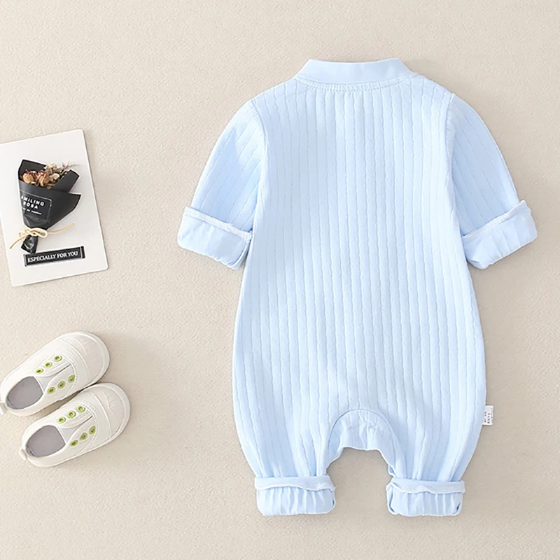 Newborn Infant Baby Romper Boy Girl Jumpsuit Long Sleeve Candy Color Toddler Clothing Kid Child Climbing Suit Onesies 0-18M A576