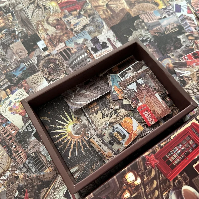 200 Sheets Vintage Decorative Material Paper DIY Magazine Collage Gift Decoration Stickers Handmade Decorative Paper