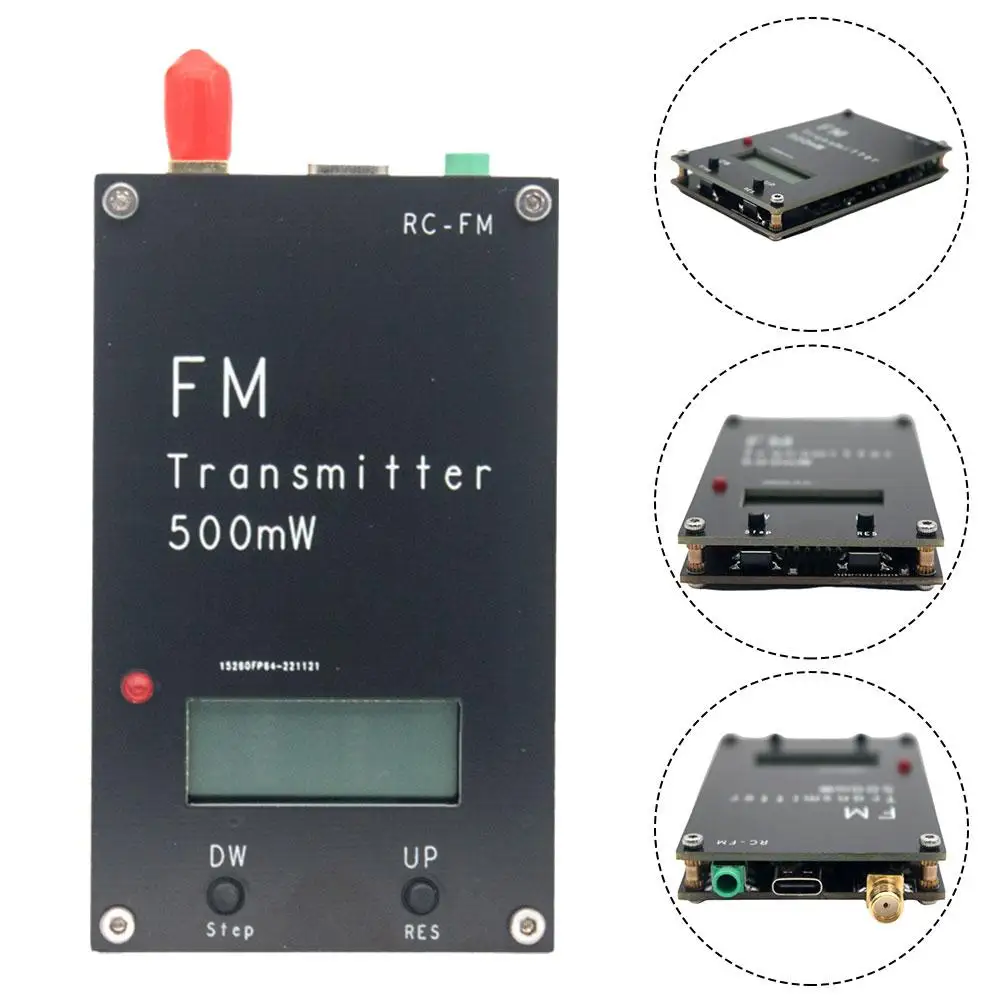 2KM 0.5W FM Transmitter LED Digital Display Audio Stereo Transmits FM Radio Transmitter FOR DSP Broadcast Campus Radio Station