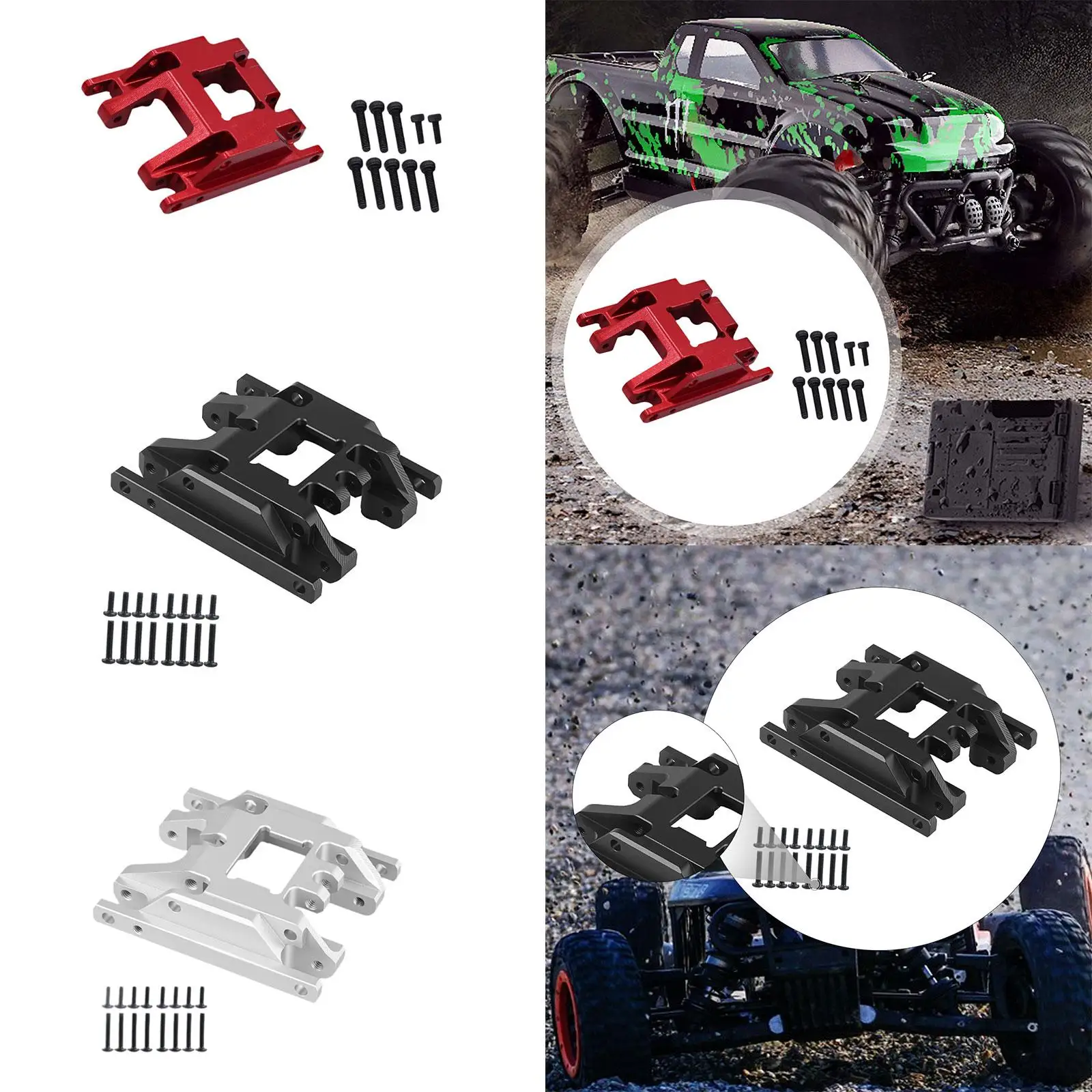 لوحة التزلج تعديل قوي قطع الغيار الجمعية استبدال أجزاء ترقيات جزء نقل جبل ل 1/18 RC الزاحف شاحنة سيارة #4