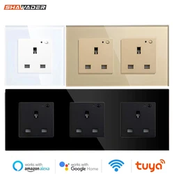 Enchufes de pared inteligentes con WiFi, enchufe eléctrico de Reino Unido, enchufes montados, aplicación remota de 13A, Control de voz, temporizador, Tuya Smartlife, Alexa, Google Home