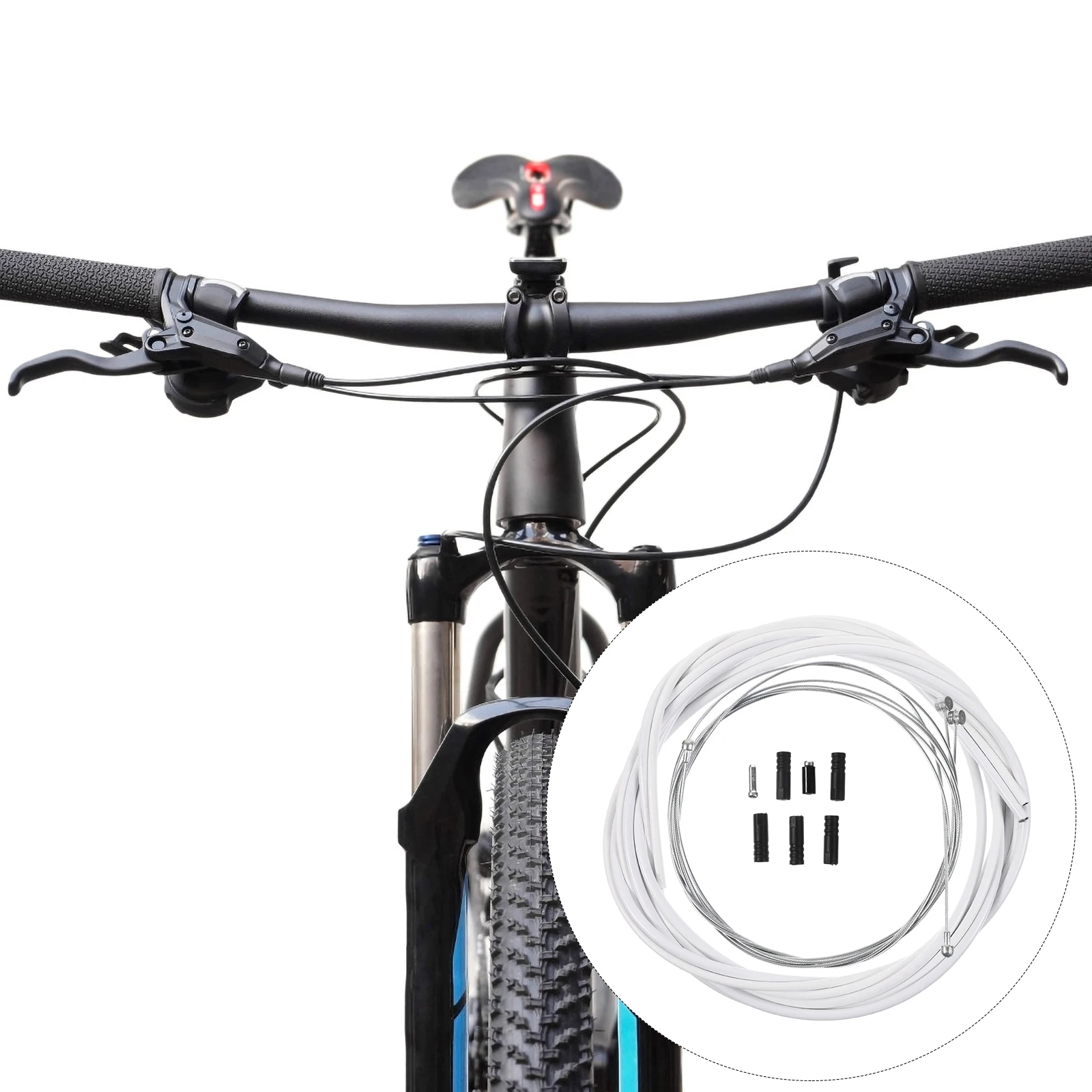 

1 Set Bicycle Brake Cable Housing Kit Strong Long Length Smooth Operation Mountain Road Bike Replacement Parts Plastic Pipe