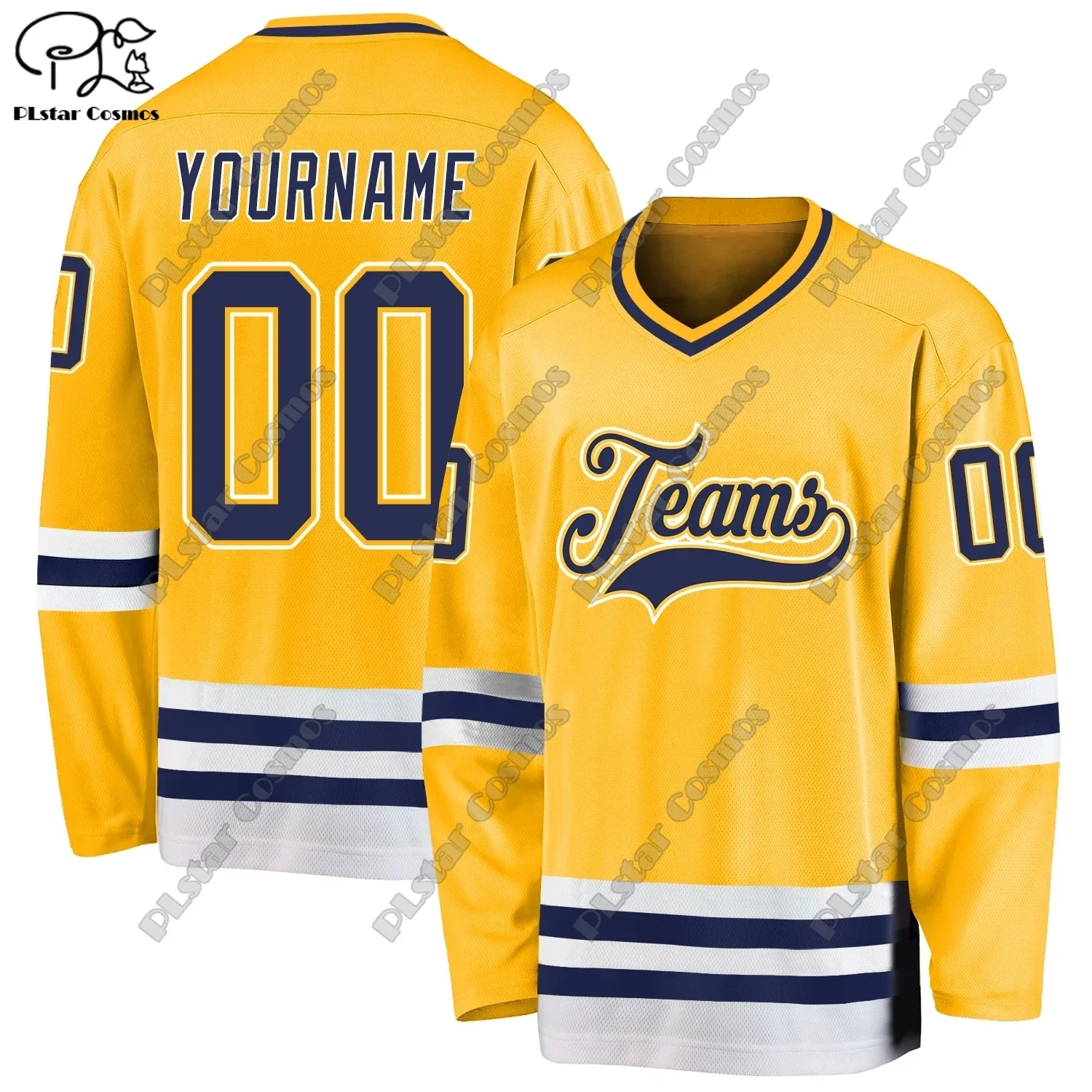 

New Hockey Jersey Colorful Series V Neck Long Sleeve Personalized Customized 3D Printed Colorful Casual Sweatshirt Team Gift C-9