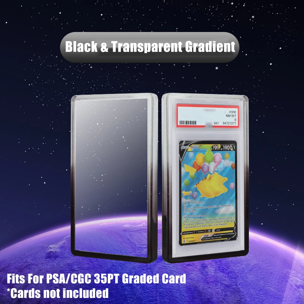 TPU Gradient Mehrfarbiger Glitzer-Sammelkarten-Schutzhülle, einseitig, für 35PT PSA CGC Kartenhüllen