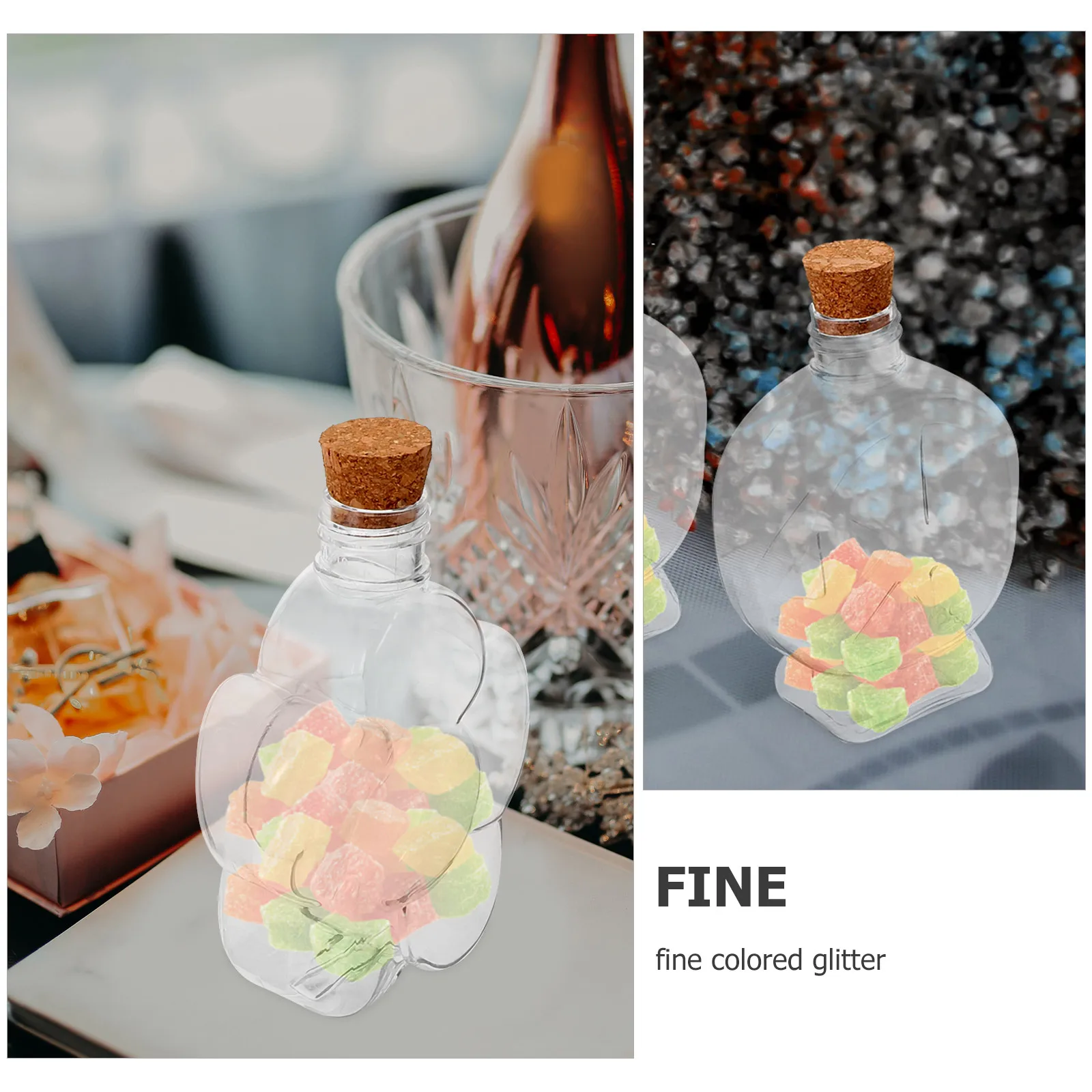 

25pcs Multifunctional Plastic Bottles Mini Corked Jars Party Wedding Favors Storage Vials Beach Themed Glitter Sand Trinket