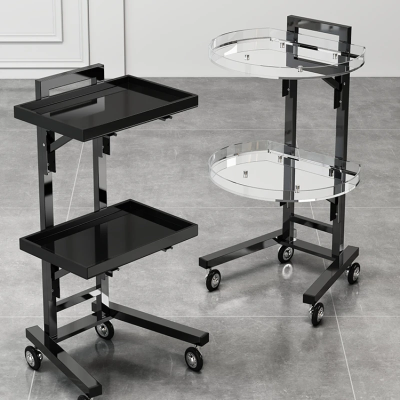 Medical Trolley Hairdressing Furniture Beauty Salon Rolling Storage Cosmetic Table on Wheels Cart Shopping Tool Fold