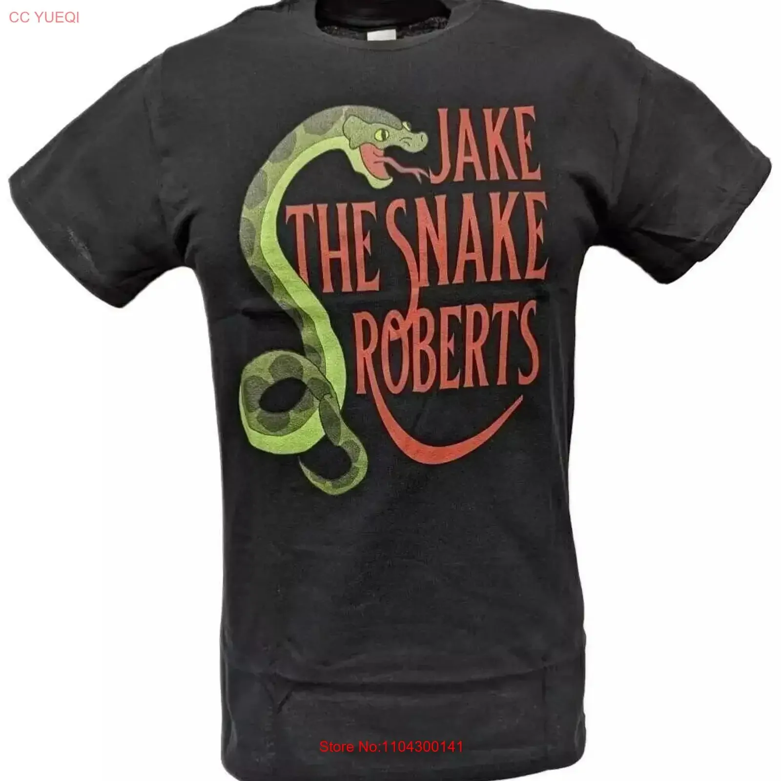 Jake The Snake Roberts Python Power Black T shirt vintage Washed Top For Everyday Wear Stretched Slightly homme Comfortable