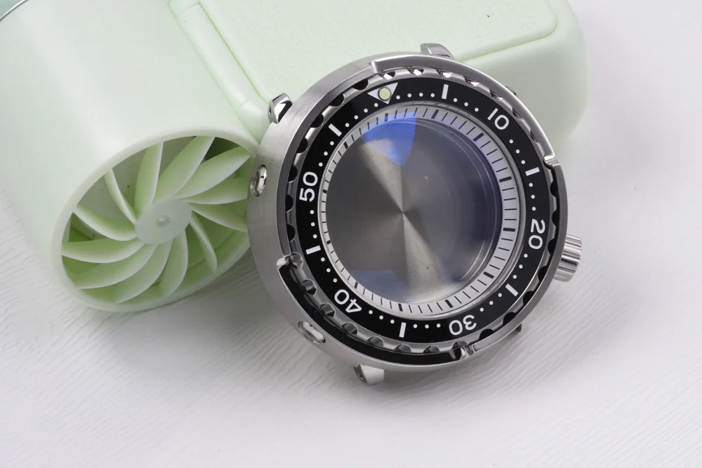 Heimdallr Tuna Taucheruhrgehäuse, 316L Edelstahl, Keramiklünette, 29 mm Zifferblatt, Saphirglas, C3-Leuchtzeiger für NH35/NH36 Uhrwerk – Detail 7