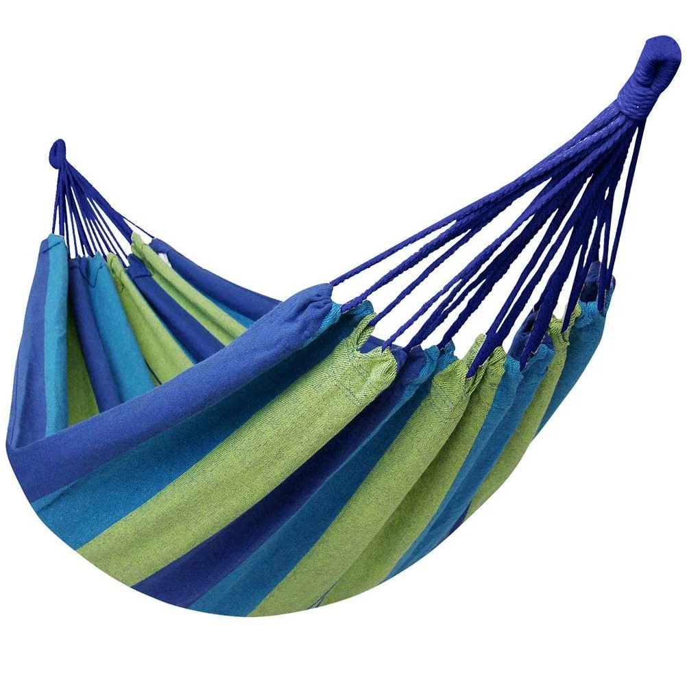 

Thick Canvas Double Camping Hammock Portable Indoor Outdoor Travel Hanging Swing Lightweight Durable Hiking Garden