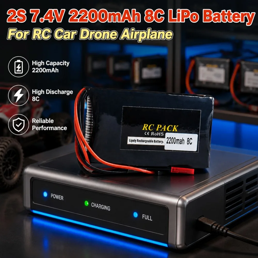 

2S 7.4V 2200mAh 8C Lipo Battery For Futaba 14SG 16SZ 18SZ 4PLS RC Transmitter Drone Car Boat Helicopter