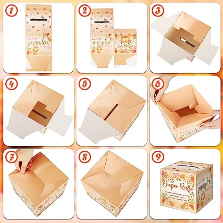 51 قطعة من تذاكر السحب للحفاضات مع صندوق كرتوني لتزيين حفلات استقبال المولود الجديد صندوق حامل لحفلات السحب للفتيات والأولاد