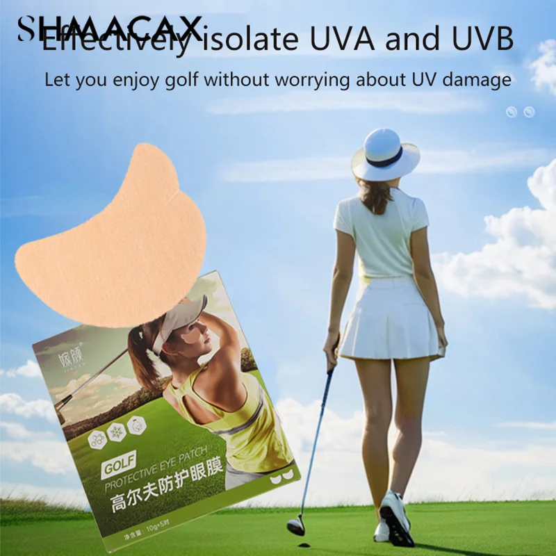 5 Paar Uv Face Patch Golf Zonwering Patches Hydraterende Ademende Bescherming Tegen De Zon Gezicht Patch Voor Golfen Strandreizen