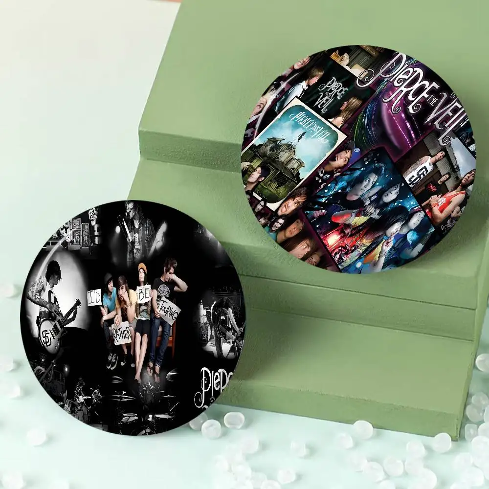 P-Pierce T-The V-Veil Band Creative Pins Funny Faces Round Snap-in Brooch Badge Backpack Hat Accessories Jewelry Gifts
