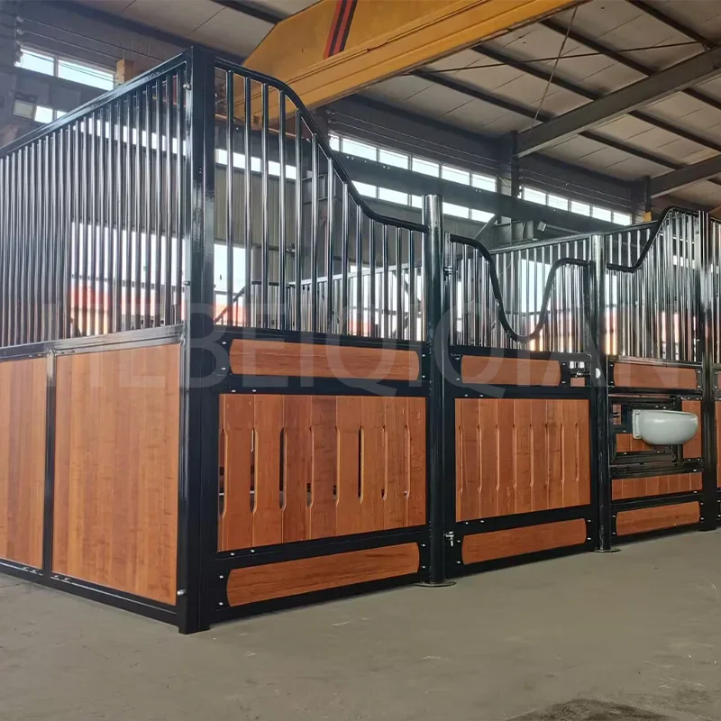 Hot Selling European Fronts Barn Wood Steel Horse Stables Room Bamboo Fence Panel for Horse Stable Front Stall Box