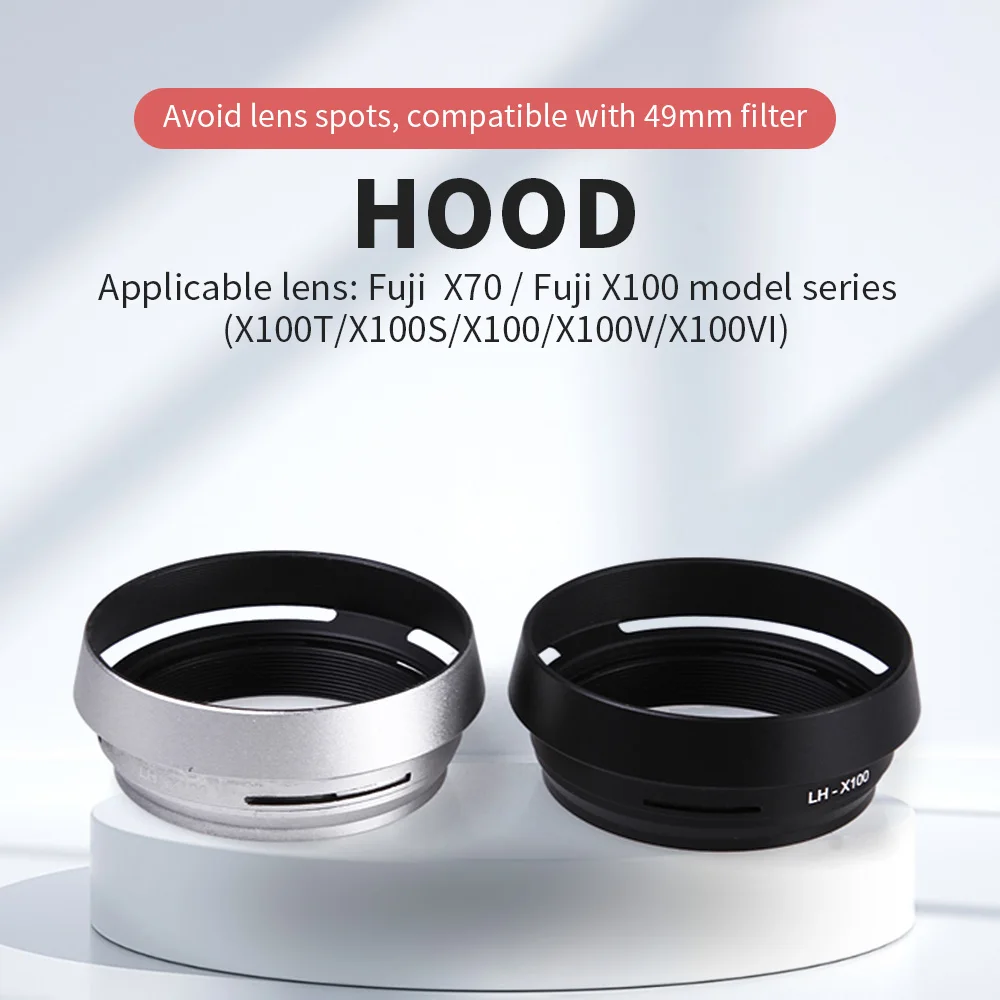 

Suitable for Fuji X100Vi X100V circular light shield X100 series aluminum alloy camera lens light shield