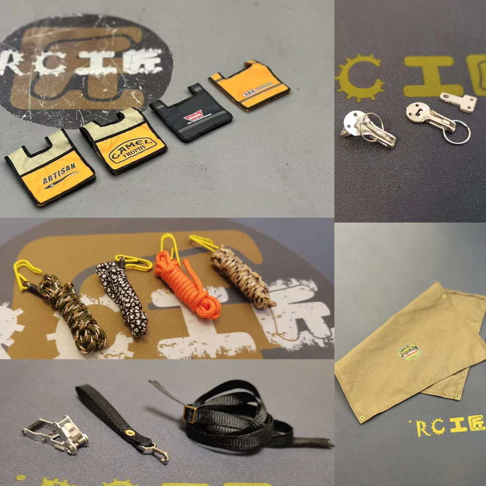 

Имитация завязывания веревки, холст, замок капота, лебедка, флаг, украшение для 1/10 RC гусеничного автомобиля Traxxas TRX4 Defender AXIAL SCX10 RC4WD D90