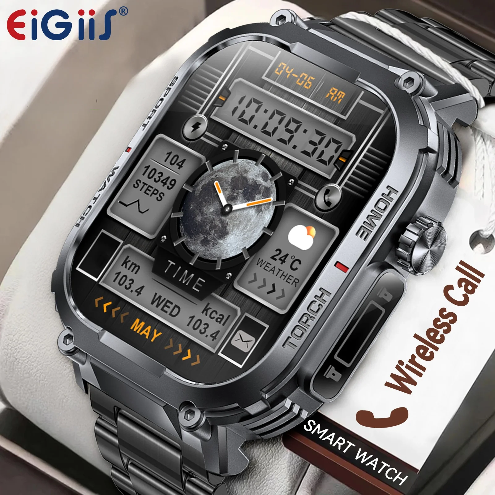 EIGIIS 2024New Smart Watch Men 3ATM Waterproof 2.02