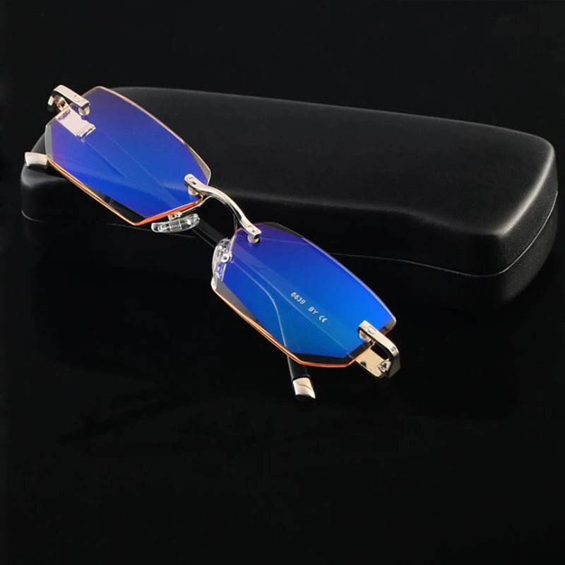 YURERSH High Quality Diamond Cut Ultralight Frameless Reading Glasses Anti-Blue Light Radiation Vision Glasses Read Glasses Y29