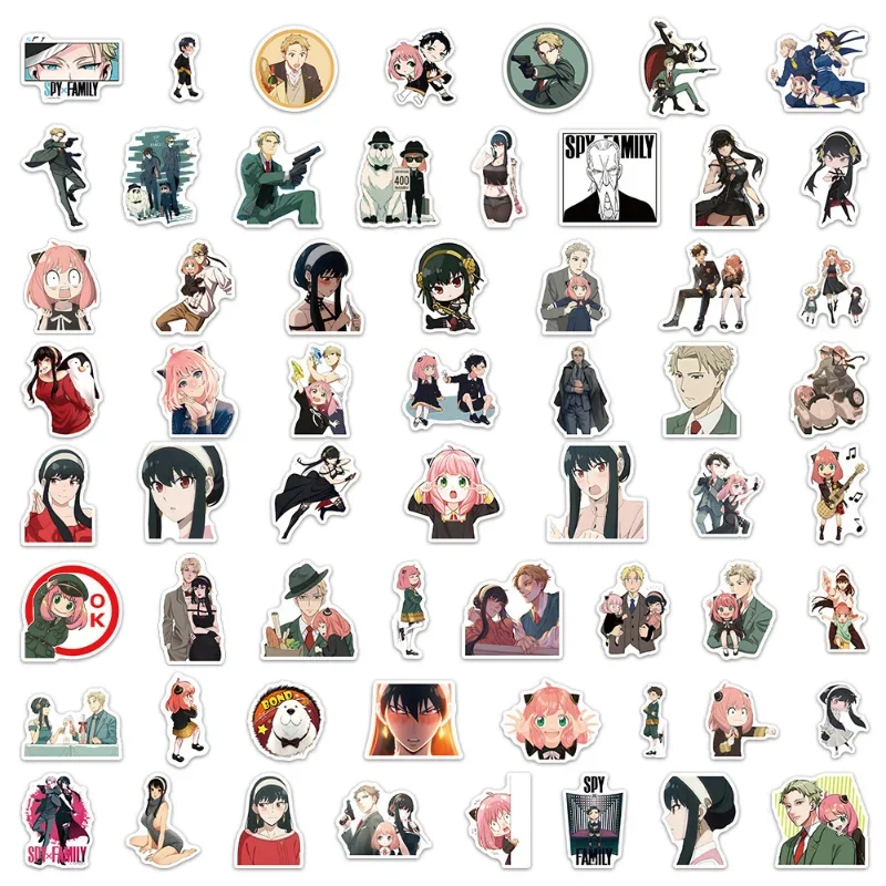 60/30/10PCS Yor Forger Anya Forger Loid Forger Popular Anime Peripheral Stickers Computer Mobile Phone Case Helmet Stickers